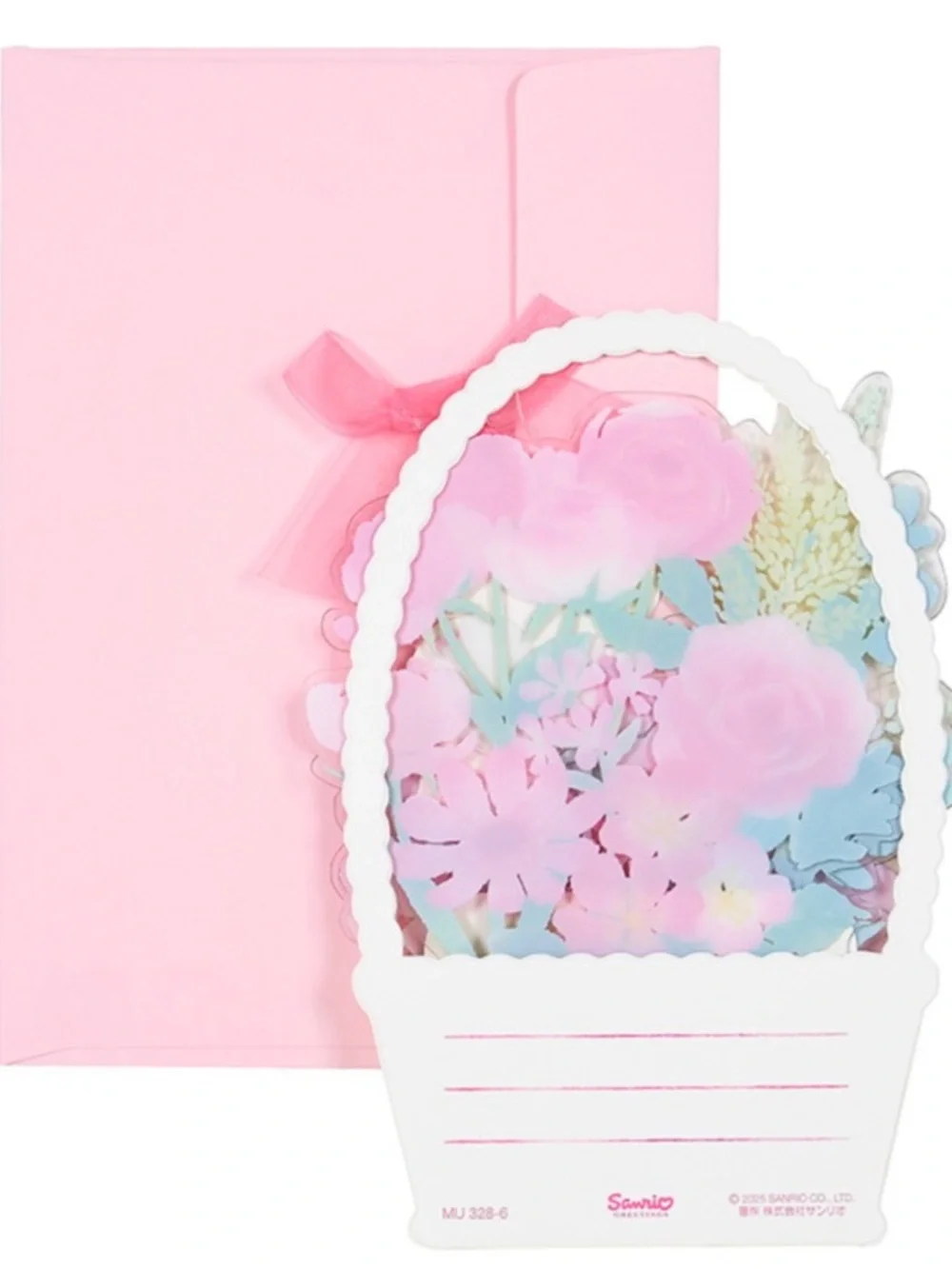 My Melody PopUp Display Any Occasion Greeting Card w For You Floral Design NWT